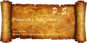 Potoczki Sándor névjegykártya