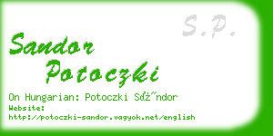 sandor potoczki business card